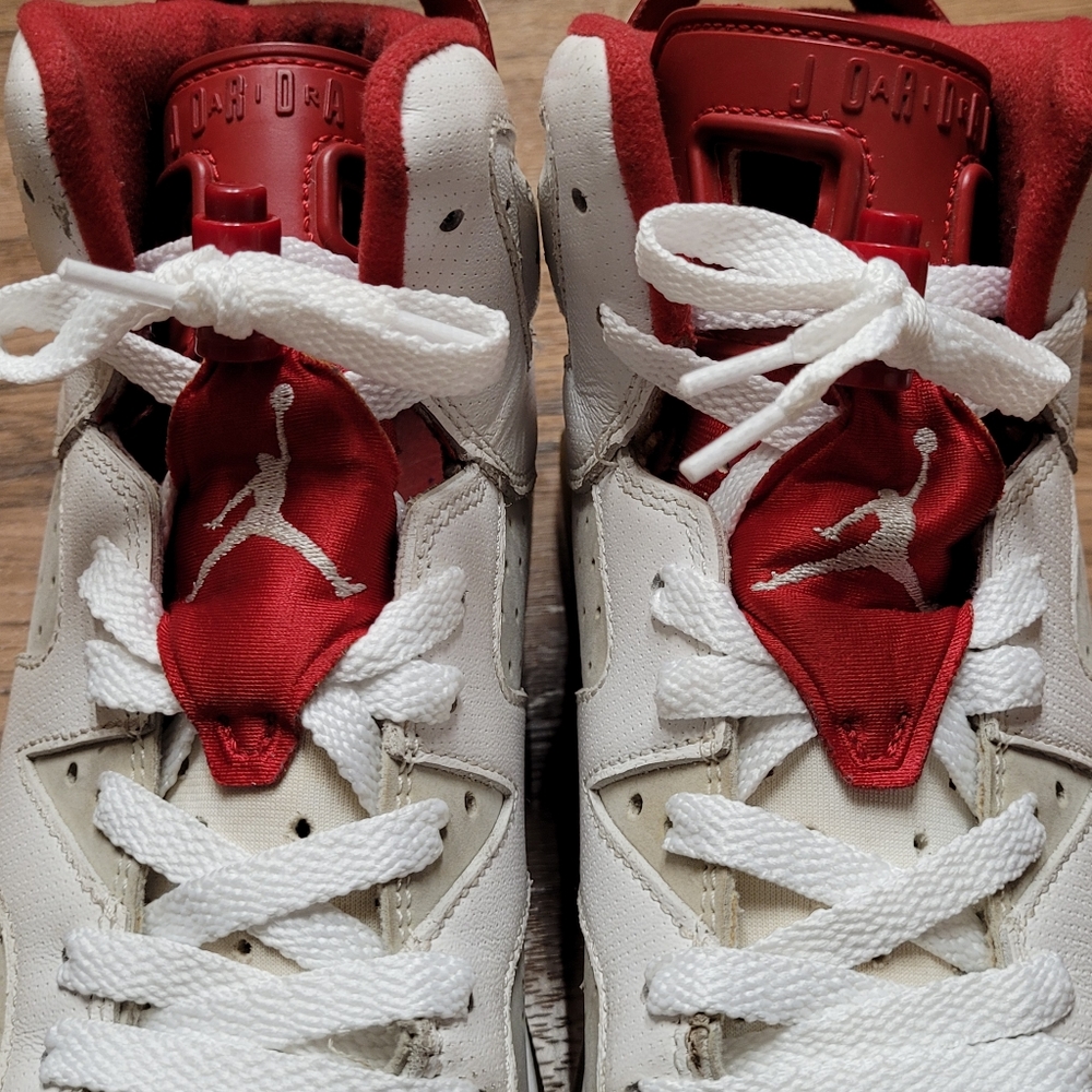 Nike Boys Air Jordan 6 Retro 384665-113 Red White Sz 6.5 / Sz 8 women - Picture 7 of 10